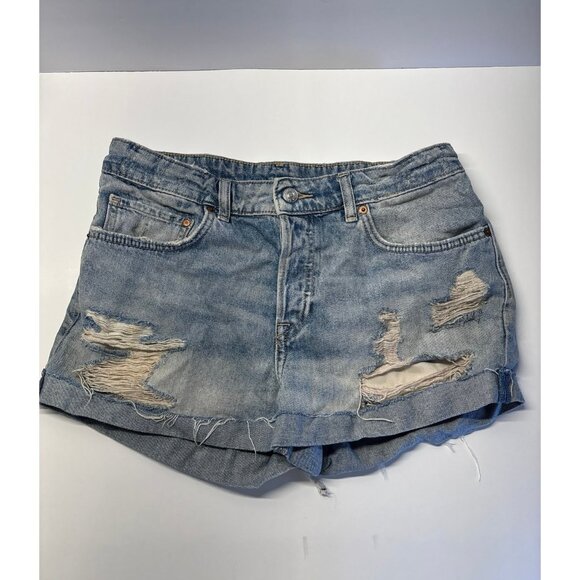 Distressed Denim Jean Shorts (size 6) - Picture 1 of 9